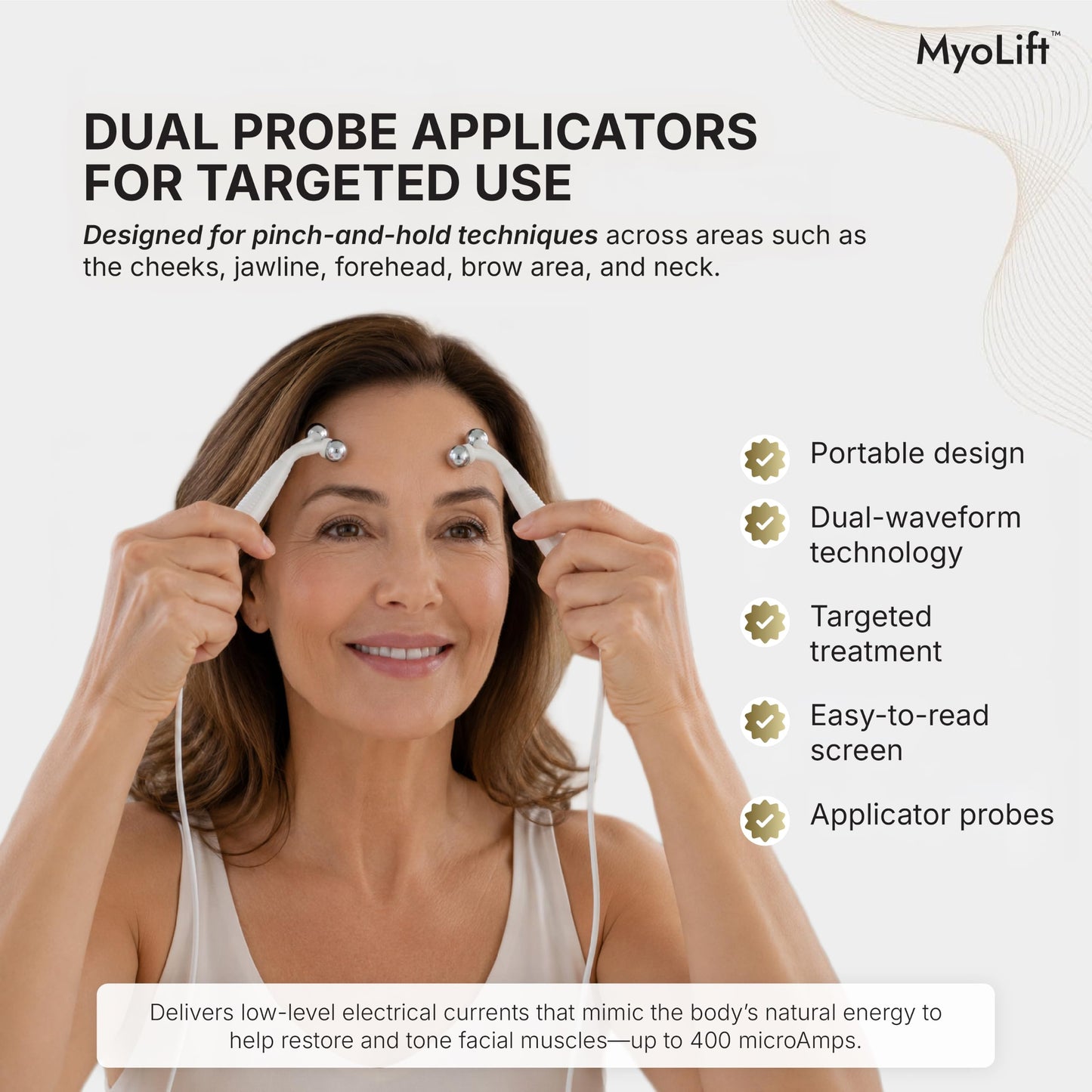 7E Wellness MyoLift Mini Microcurrent Facial Device with Dual Probes