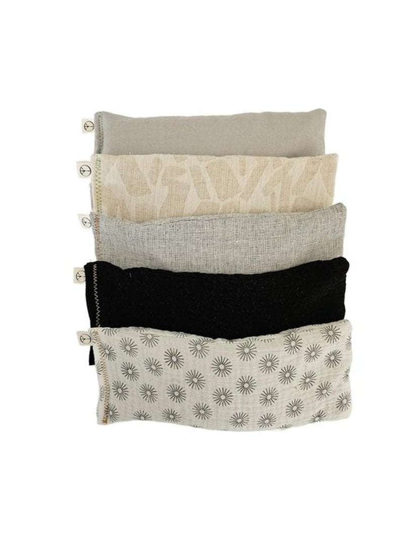 Peacegoods Unscented Eye Pillows (Sampler Pack of 5) - Soft Cotton Gauze Flannel - Filled with Flax Seed Weighted for Yoga Meditation Headache Relief Sleep Massage Bulk - Natural Gray