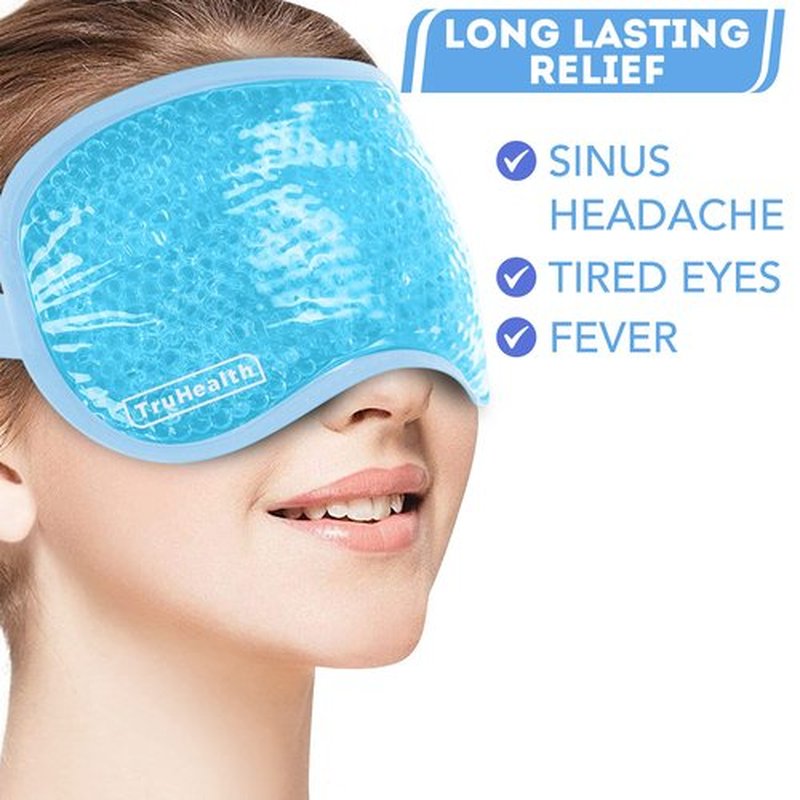 TruHealth Gel Bead Hot and Cold Eye Masks - FSA HSA Approved - Reusable Gel Bead Ice Pack - Gel Bead Eye Mask for Dry Eyes, Puffy Eyes, Beauty, Relaxing, and Sleep - Reusable Gel Ice Pack for Eyes