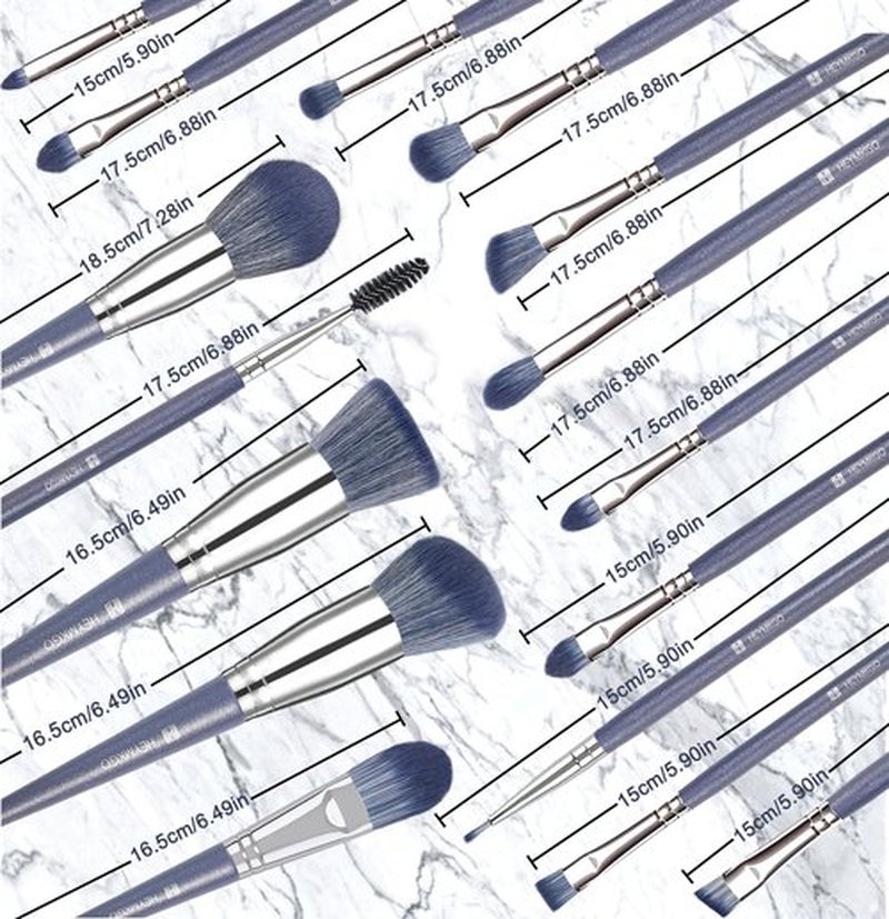 Makeup Brushes, HEYMKGO 16Pcs Makeup Brush Set Professional Synthetic Foundation Blending Blush Face Brushes, Eye Shadows Concealers Powder Brush Kit for Makeup