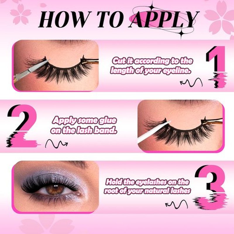 Veleasha 5D Faux Mink Lashes Handmade Luxurious Volume Fluffy Natural False Eyelashes 7 Pairs (Allure)