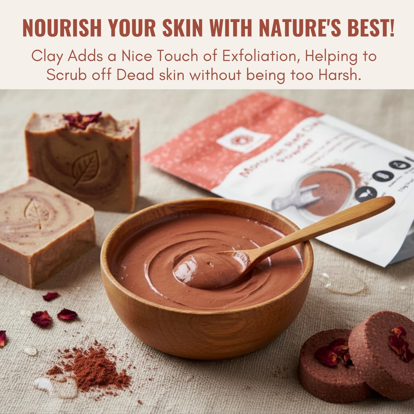 French Pink Clay Powder, 227 g, Clay powder for Face Masks, Soaps