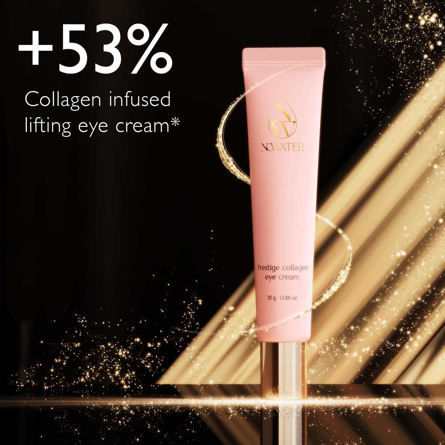 Korean Collagen Eye Cream for Smooth & Refreshed Under Eyes – Lightweight Daily Eye Care with Hydrolyzed Collagen, Beta-Glucan & Niacinamide, Day & Night Formula, NOWATER (0.88 fl oz)