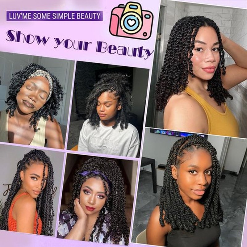 Sunsmilely Wrapping Hair for Soft Locs 12 Inch Marley Twist Braiding Hair Dark Brown Afro Spring Twist Hair for Faux Locs 8 Packs Afro Twist Hair Synthetic Pre-fluffed Spring Twist Hair Extensions