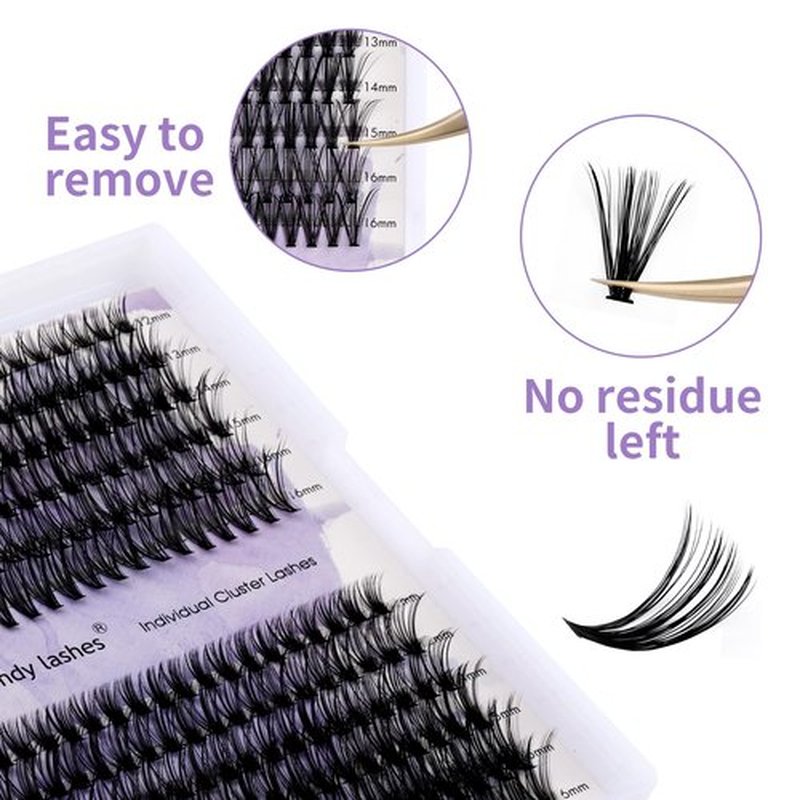 Individual Cluster Lashes 30D/40D Mixed Natural Eyelash Clusters C/D Curl 0.07mm Matte Black Soft 12-16mm Mink DIY Individual Eyelashes Cluster Lashes Extension(30/40D-D,12-16mm Mixed)