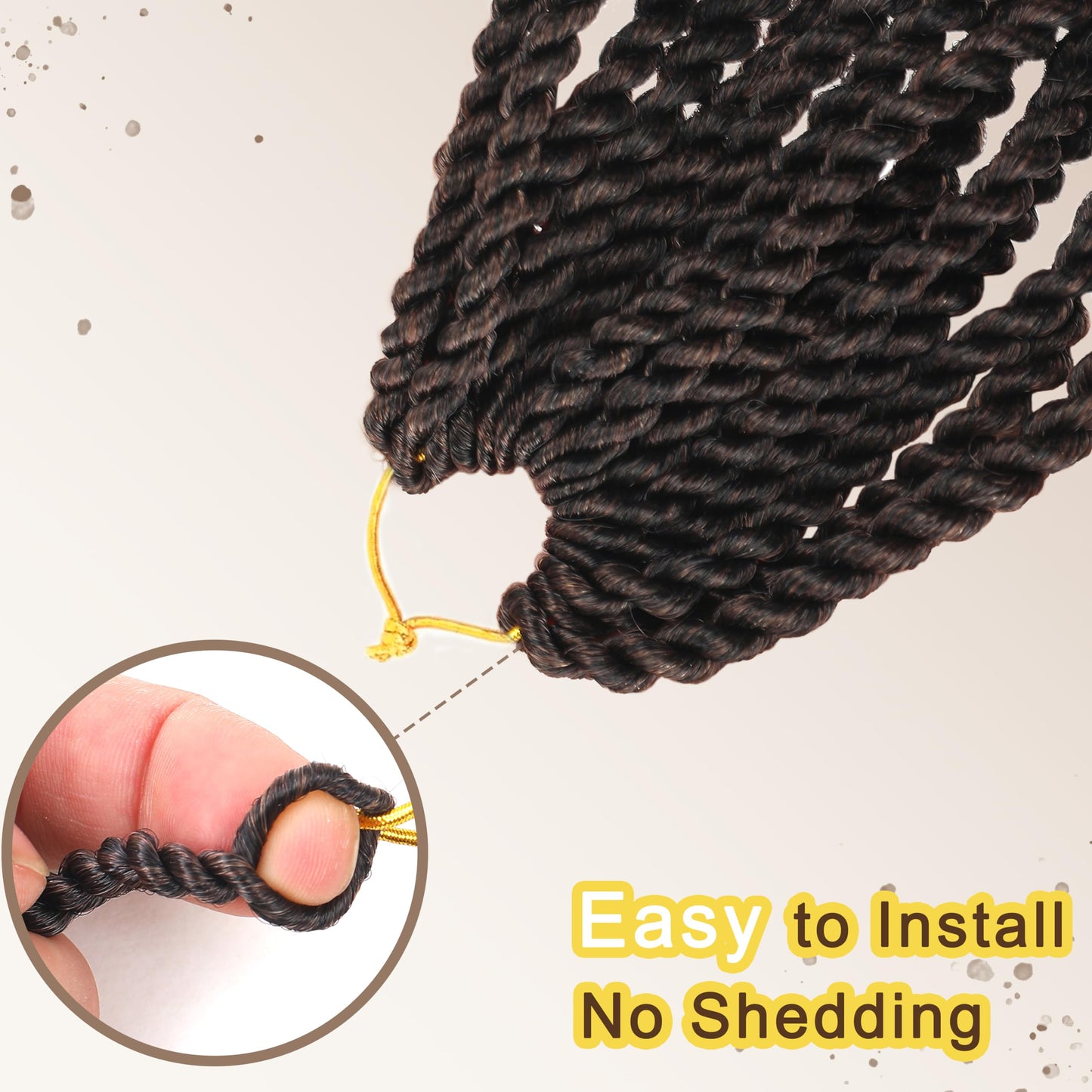 Kachanaa 12 Inch Wavy Senegalese Twist Crochet Hair 8 Pack Synthetic Short Pre Looped Kids Crochet Braids with Curly Ends Pre Twisted Small Havana Twist Braiding Hair for Black Women 1B3027#