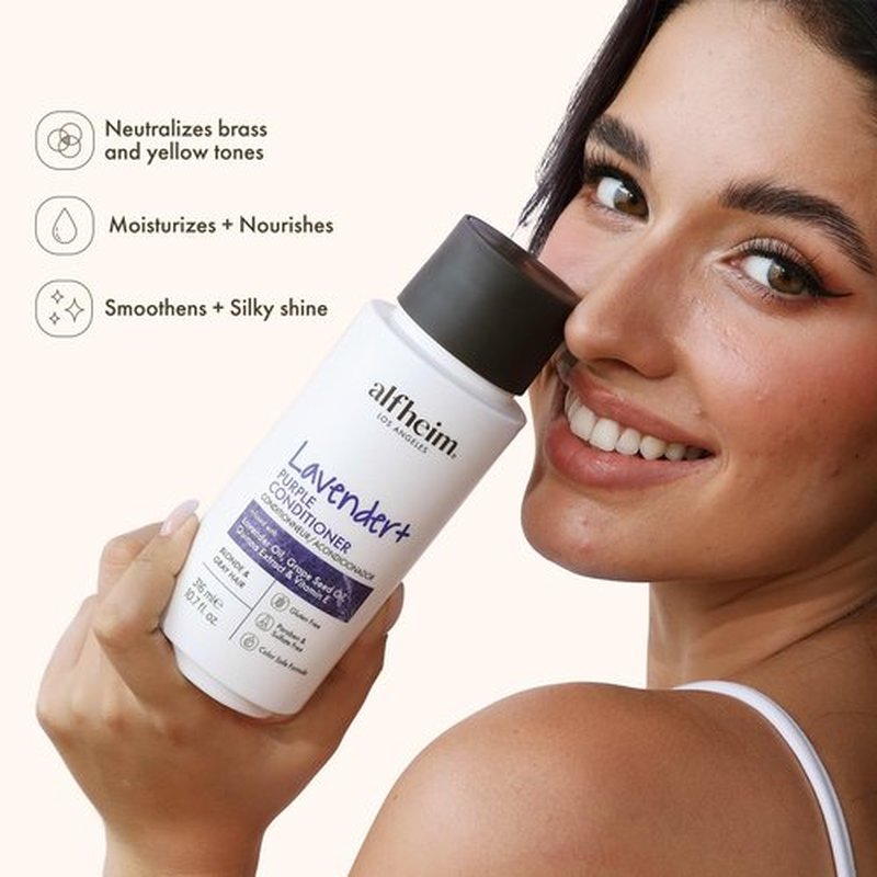 ALFHEIM Lavender PURPLE CONDITIONER for 'Lavender Oil 、Grape Seed Oil、Quinoa Extract&Vitamin E, Paraben-Free, Sulfate-Free Surfactants