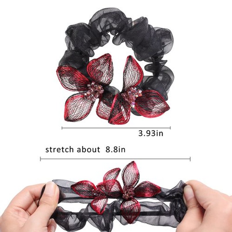 Mistofu DIY Copper Wire Metal Hand-woven Silk Satin Scrunchies - Elegant Hair Accessories and Gifts for Women & Girls