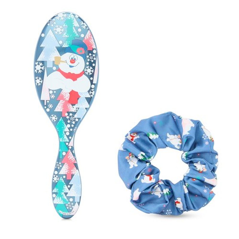 Wet Brush Original Detangler Hair Brush Frosty Kit - Ultra-Soft IntelliFlex Bristles - Detangling Brush Glides Through Tangles For All Hair Types (Wet Dry & Damaged) - 1 Brush & 1 Scrunchie