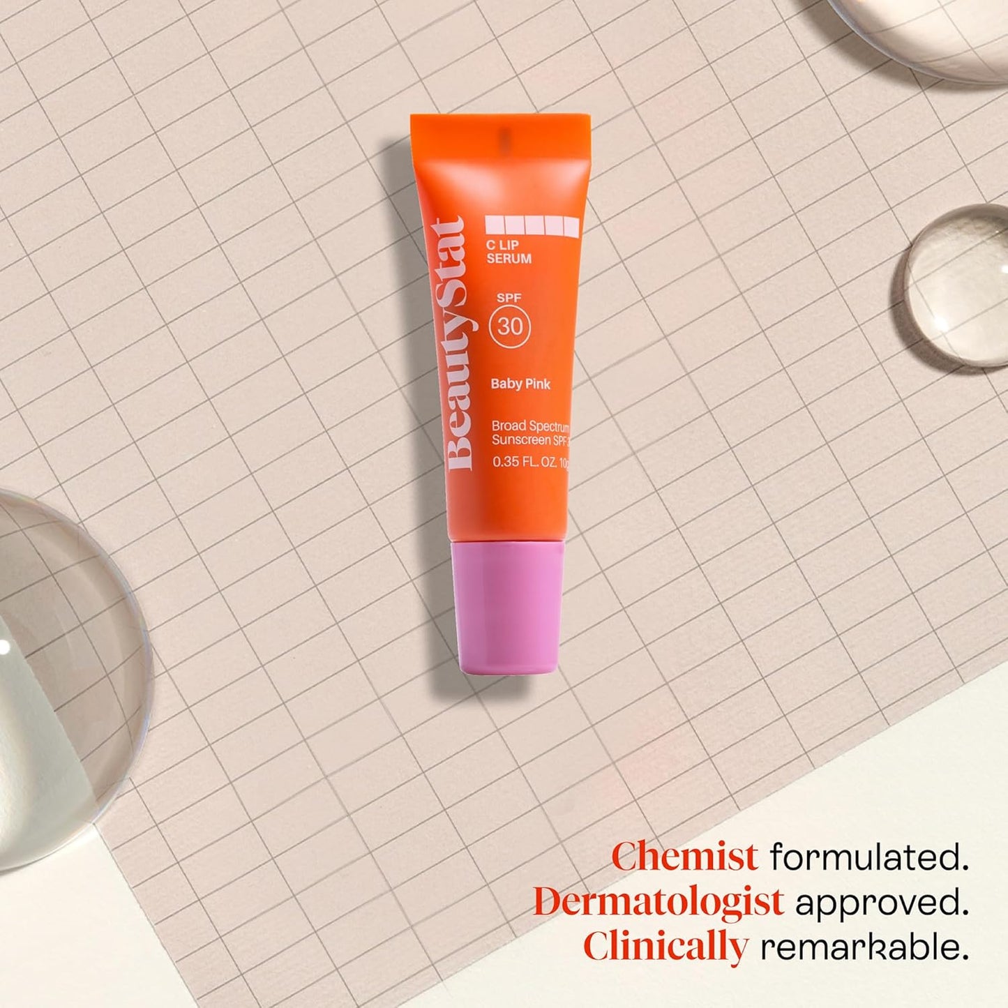 BeautyStat C Lip Serum - Hydrating Vitamin C Formula | Baby Pink Shade