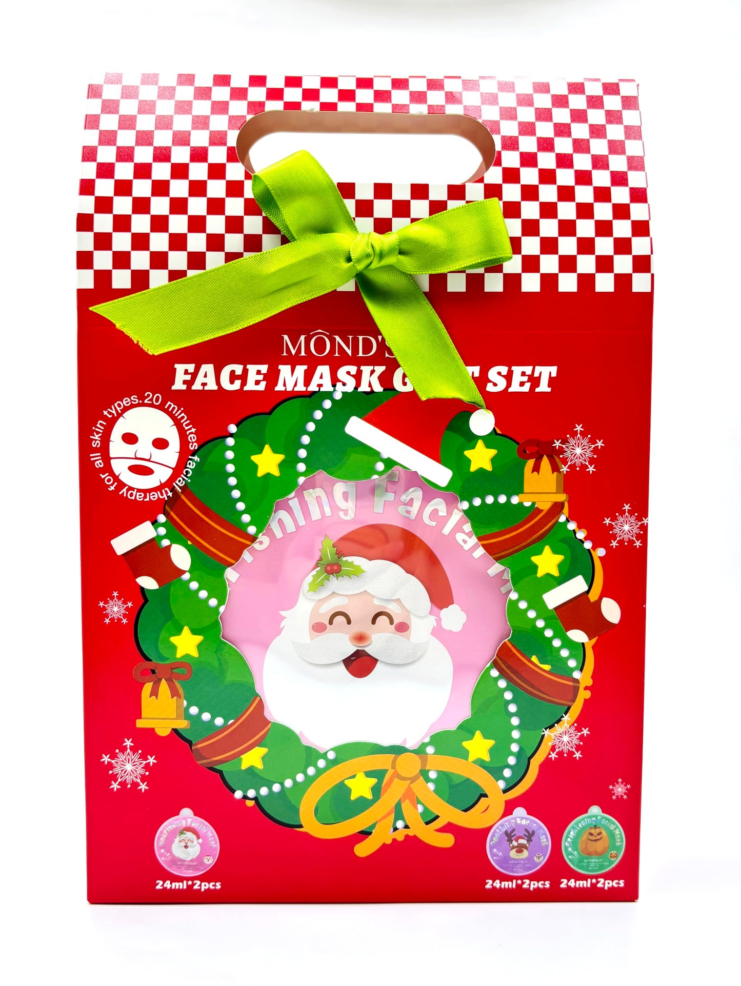 MOND'SUB Christmas Face Masks, Hydrating,Brightening,Nourishing and Soothing Sheet Animal Mask Set,Spa Kit for Women Skin Care,Stocking Stuffers Gifts,Korean Facial Masks,6 Pcs
