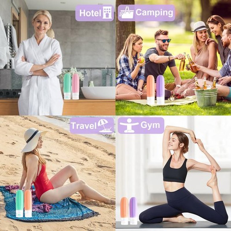 YhuiCxir 16 Pack Travel Bottles for Toiletries, 3Oz TSA-Approved Leakproof Travel Containers, Silicone Refillable Travel Essentials & Accessories for Shampoo, Conditioner and Lotion