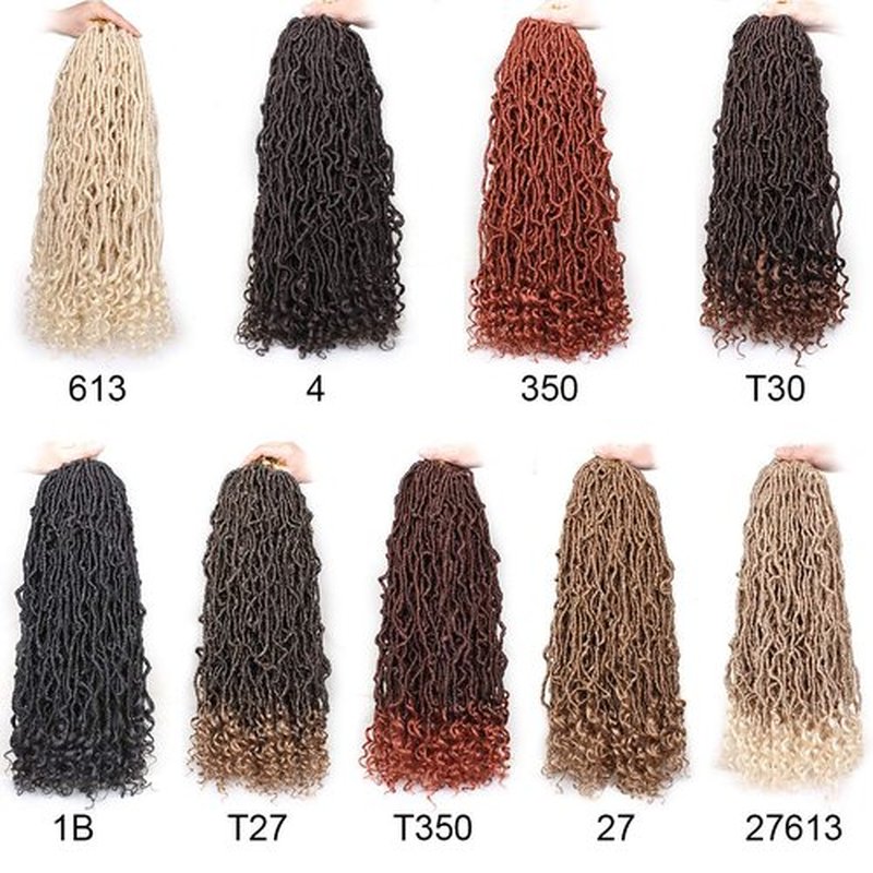 Leeven 24 Inch Blonde New Faux Locs Crochet Hair With Curly Ends for Women 2 Packs Synthetic Goddess Soft Locs Braiding Hair 613 Color Curly Wavy Pre-Looped Goddess Locs Braids Hair