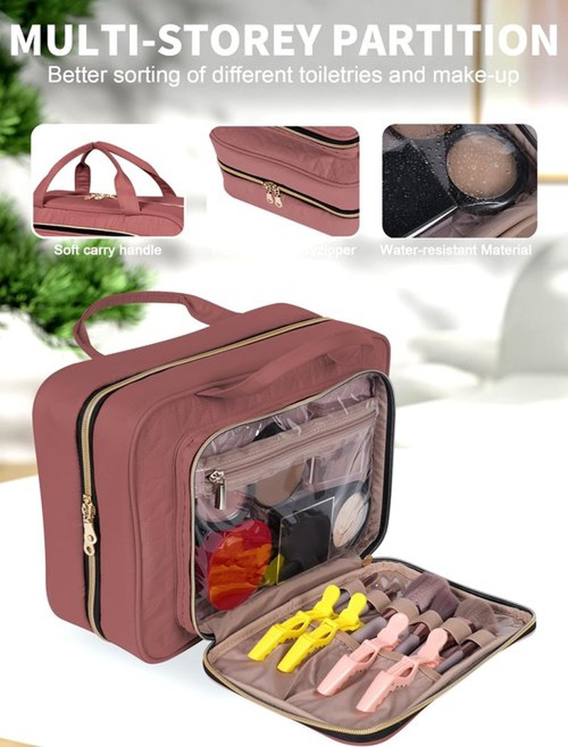BALULHG Travel Toiletry Bag for Women Large Capacity with Hook - Portable Cosmetic Case,Hanging Makeup Bag for Full Sized Toiletries，Travel Essentials for Business Trips and Camping