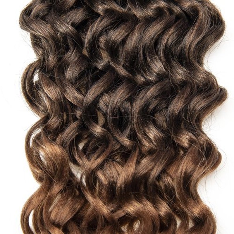 Ocean Wave Crochet Hair 18inch Deep Wave Curly Crochet Hair For Women Hawaii Curly Braiding Hair Synthetic Bohemian Crochet Braid Water Wave Crochet hair Extensions (Pack of 2, 01B/30)