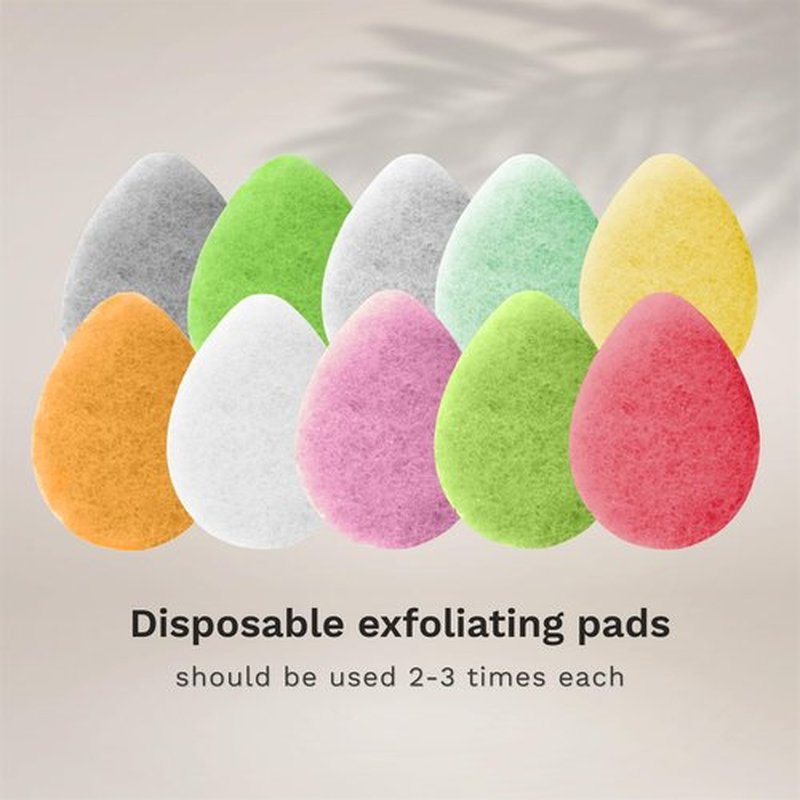 KOL Face Scrubber, Lemon Infused Exfoliating Facial Cleansing Pads, Disposable Exfoliator Face Sponge for Daily Face Cleaning and Makeup Removal, 6 Count