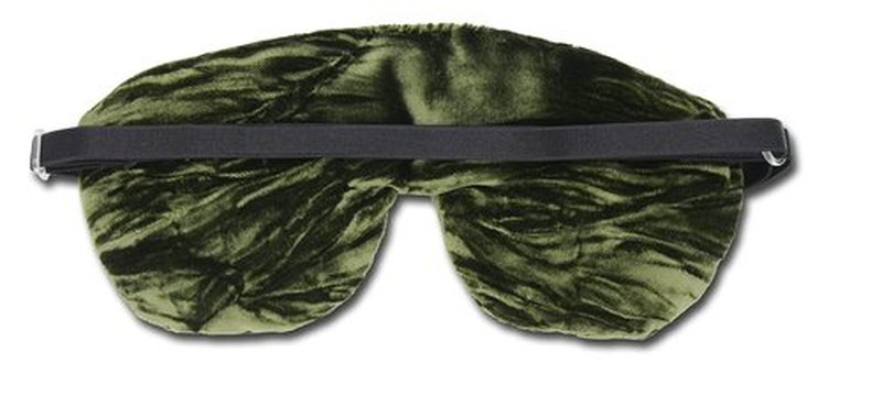 Candi Andi Handmade Opulence Yoga Eye Mask Pillow - Weighted Flaxseed Fill, Unscented, Satin & Velvet, Adjustable Strap - Ideal for Meditation & Restful Sleep -Olive - TEMF-OV