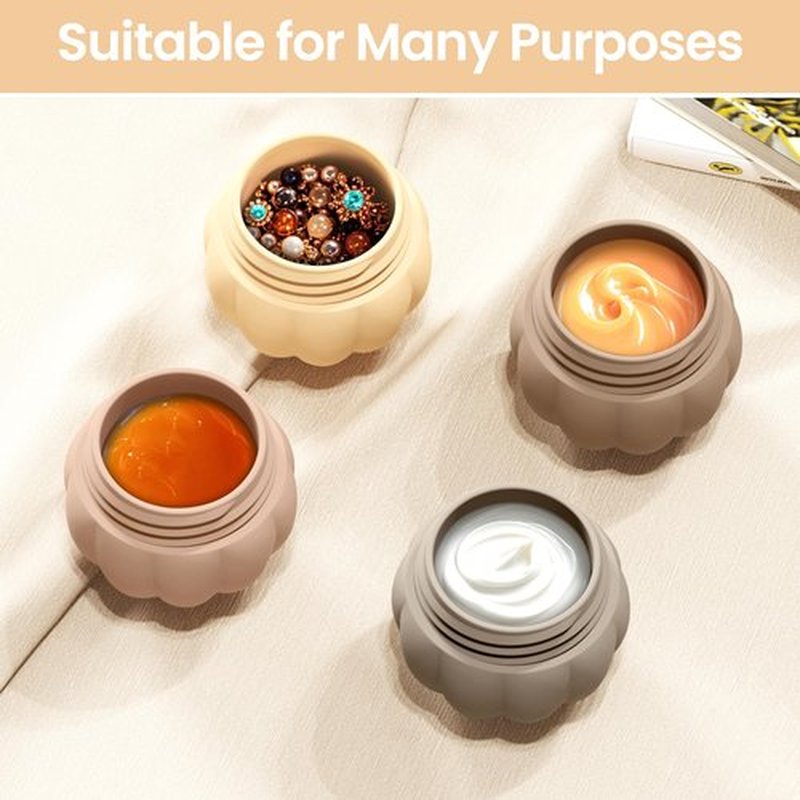 Redfly Travel Containers for Toiletries, TSA Approved Travel Size Containers, Silicone Travel Jars for Creams, Travel Size Toiletries Containers, Leak-proof Travel Essentials with Lid for Cosmetic