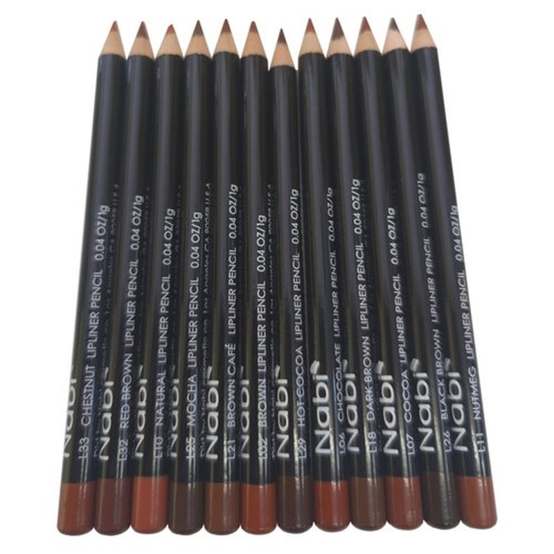 Nabi 12 Pieces, 12 Colors Lip Liner (Browns, 5.5)