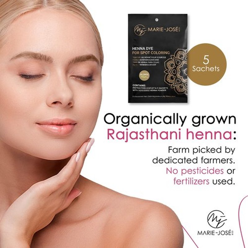 Marie-José & Co Henna Dye Set - Professional Henna Tint for Spot Coloring - Good for 50 Applications (Blond)