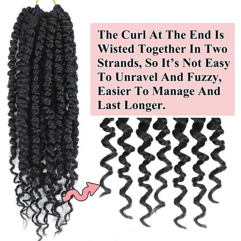 Alrence Passion Twist Crochet Hair 8 Packs Pre twisted Passion Twist Hair For Women Soft Bohe Pre-looped Crochet Braids (14 Inch (Pack of 8), 1#)