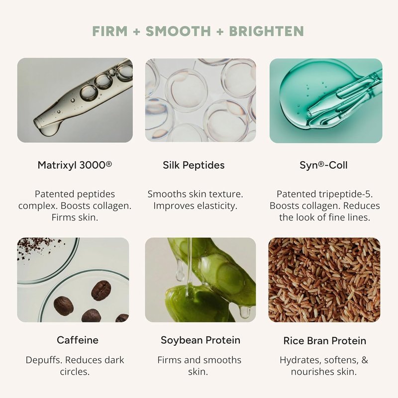 Under Eye Cream for Dark Circles - Caffeine & Peptides, Firming Anti-Fatigue Formula | 0.5 oz