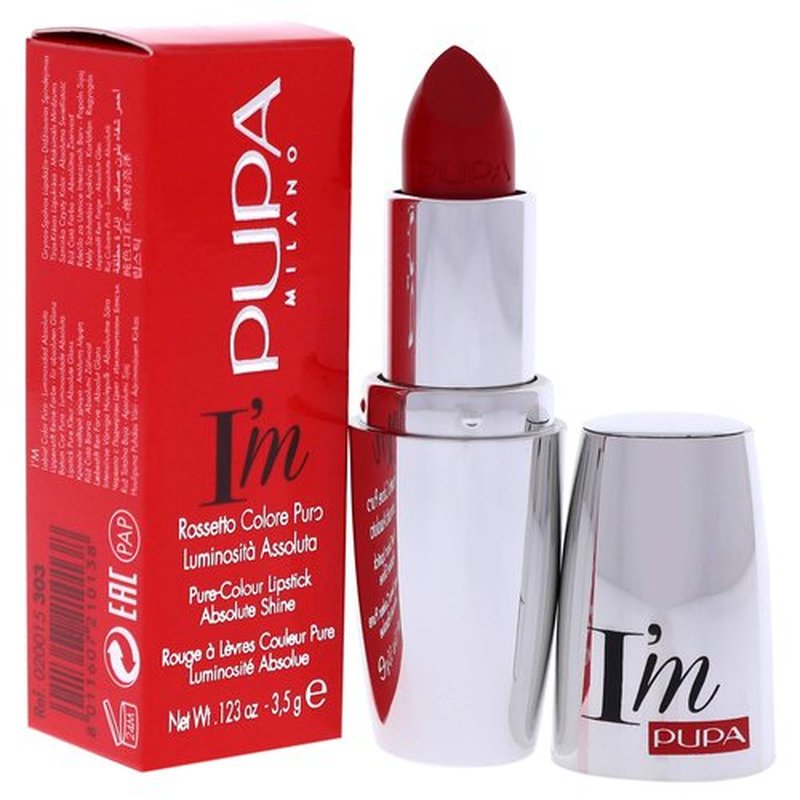 Pupa I Am Pure-Colour Lipstick - 303 Flamboyant Orange Milano for Women - 0.123 oz Lipstick