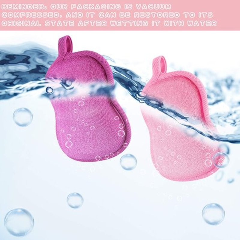 4 Pieces Baby Bath Sponge Cotton Baby Sponge Soft and Absorbent Sponge for Kids Babies Men Women (Red, Purple)