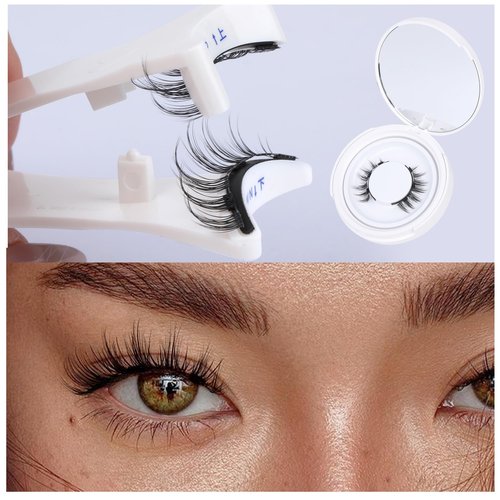 Natural Magnetic Eyelashes Wispy Magentic Lashes Reusable Clear Band Magnetic Eyelashes Kit with Applicator No Glue Needed Magnetic Lashes for All Day Comfort and Easy Wear and Remove by JIMIRE