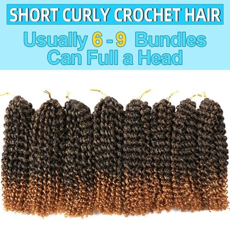 10 Inch Short Passion Twist Hair 8 Bundles Kinky Curly Crochet Hair for Black Women Curly Braiding Hair Crochet Braids Hair (8Bundles10 Inch, 1B/27#)