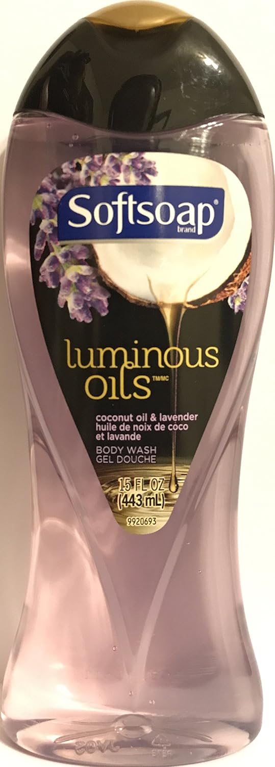 Softsoap Body Wash - Luminous Oils - Coconut Oil & Lavender - Net Wt. 15 FL OZ (443 mL) Per Bottle - Pack of 2 Bottles