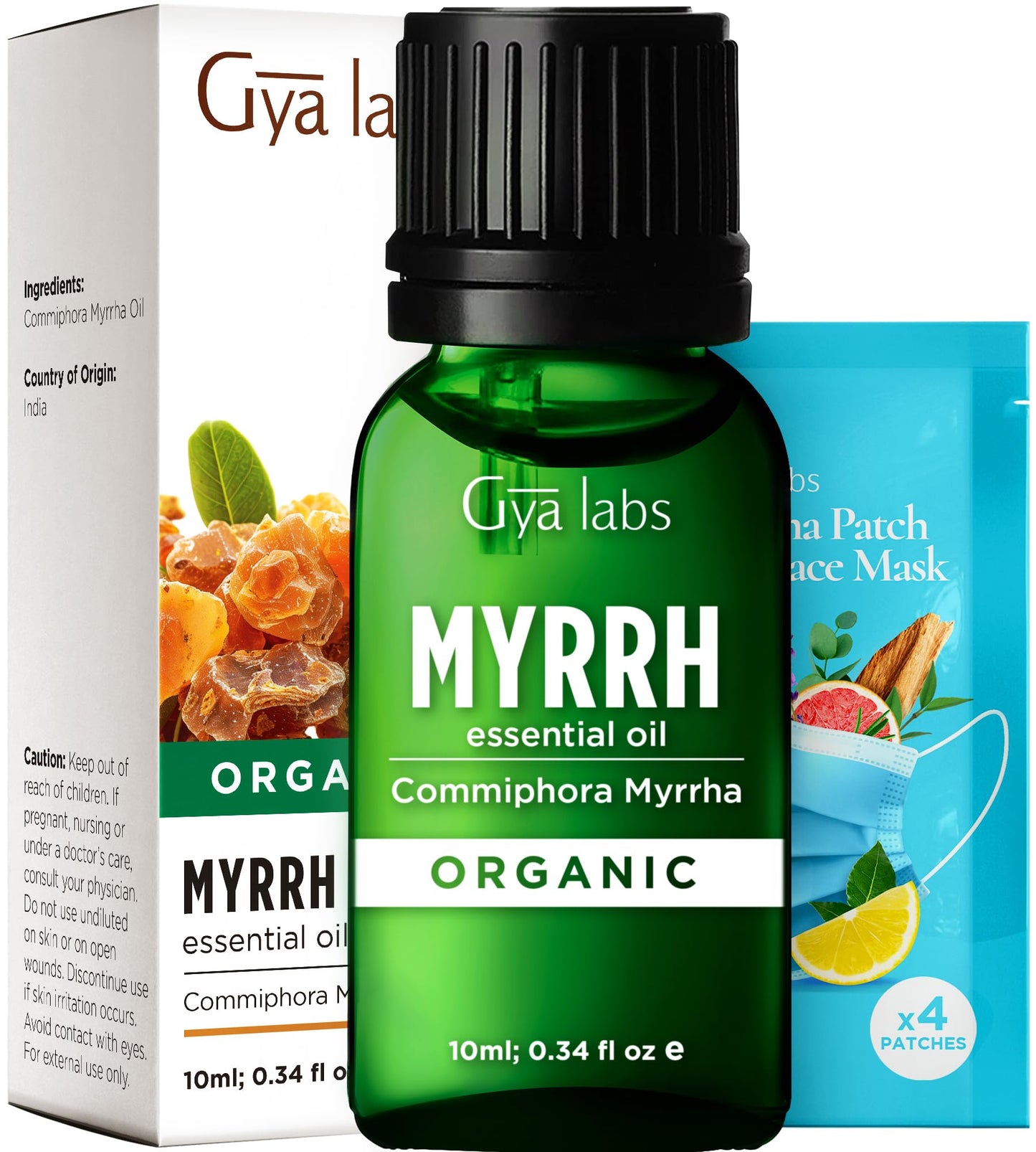 Gya Labs Organic Myrrh Essential Oil - 0.34 Fl Oz - for Skin, Hair, Diffuser, Aromatherapy, DIY Candle Making Scents