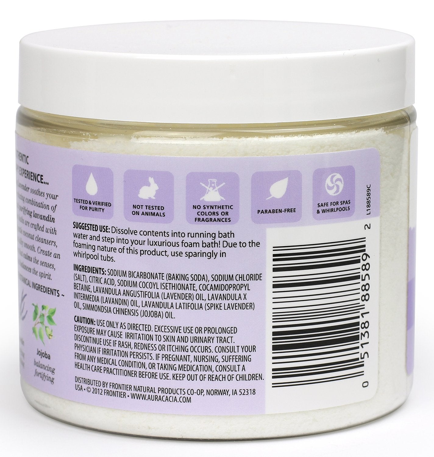 Relaxing Lavender Aromatherapy Foam Bath - Aura Cacia, 14 oz Jar (2-Pack)