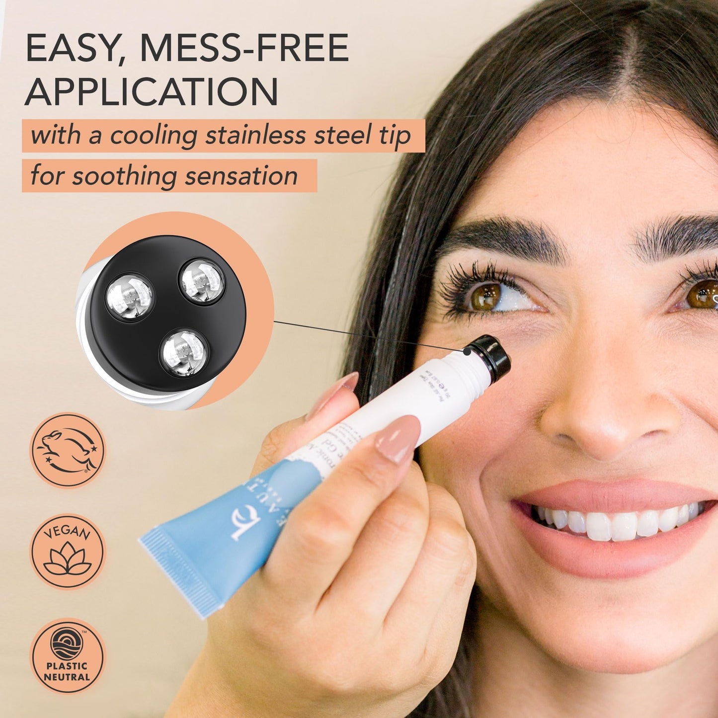 Under Eye Cream - Cooling Hyaluronic Acid Eye Gel for Dark Circles