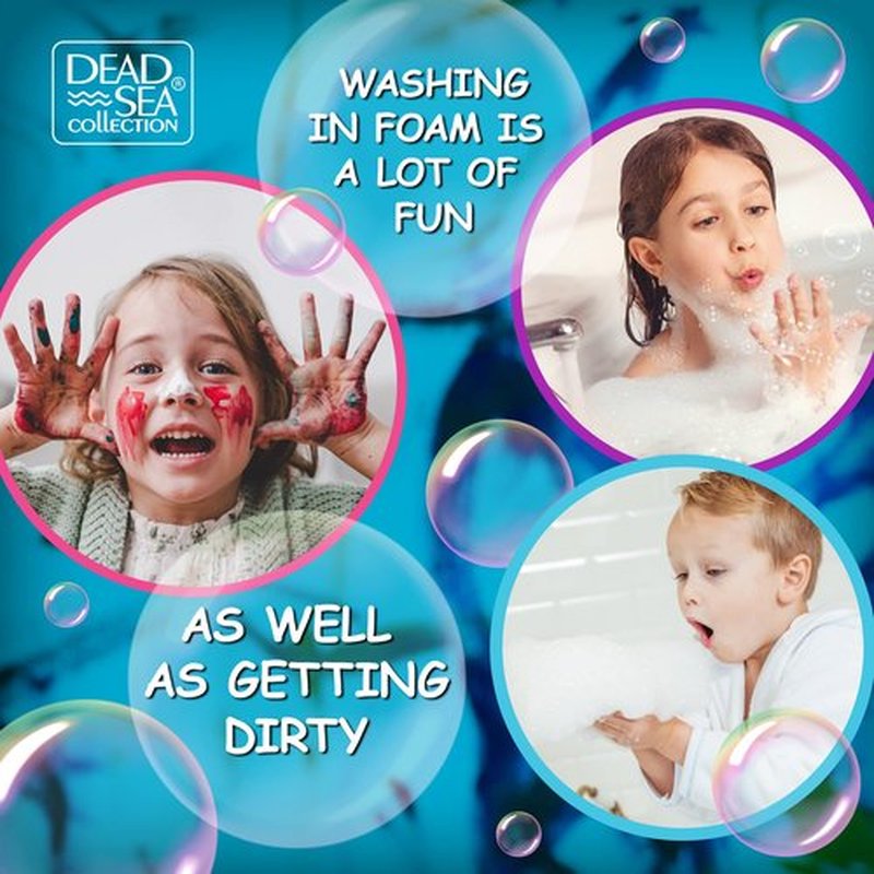 Dead Sea Collection Bubble Bath Kids with Vanilla - Cleansing and Moisturizing Liquid Bubble Bath - Sweet Almond Oil and Pure Dead Sea Minerals - Pack of 2 Large Bottles (67.6 fl.oz)