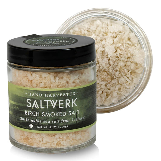 Saltverk Sea Salt - Gourmet Birch Smoked Icelandic Sea Salt - 3.17 Oz Natural Flavor Enhancer
