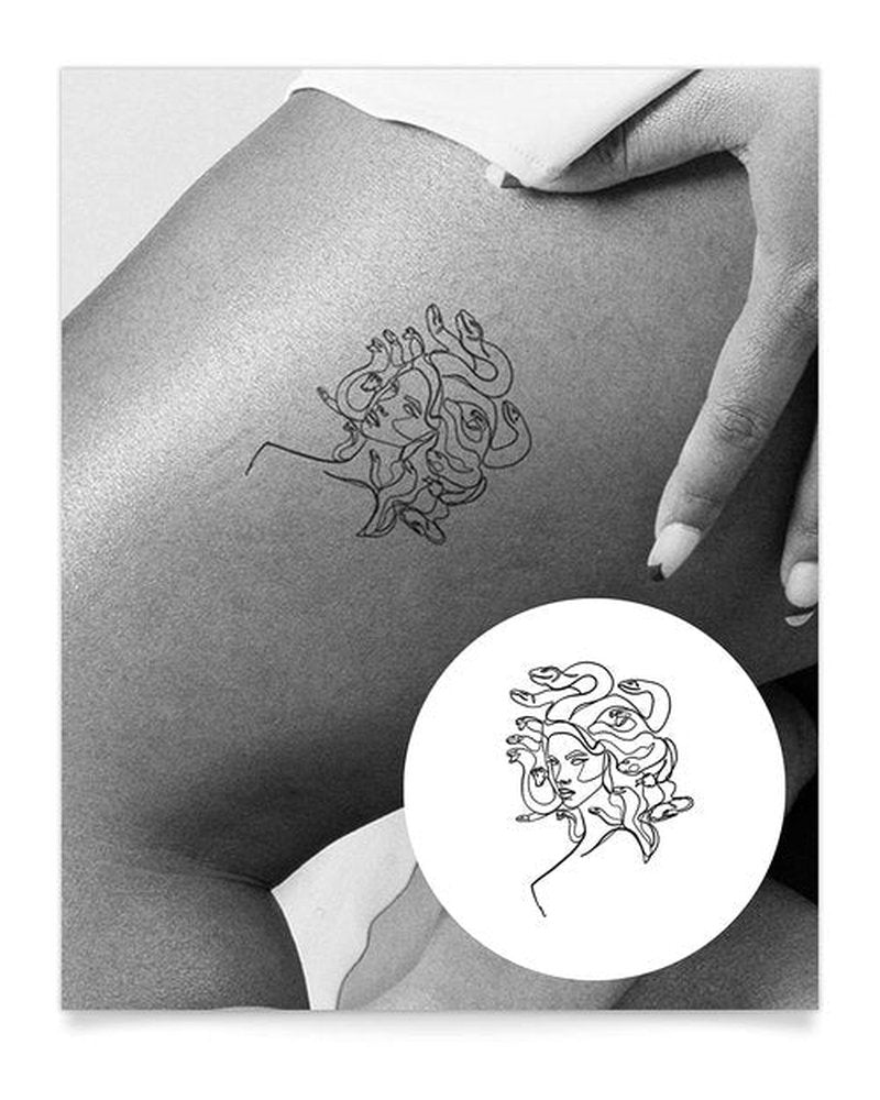 Inkbox Temporary Tattoos, Semi-Permanent Tattoo, One Premium Easy Long Lasting, Water-Resistant Temp Tattoo with For Now Ink - Lasts 1-2 Weeks, Petrified, 4 x 4 in