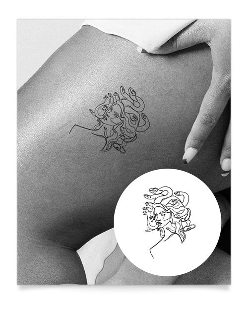 Inkbox Temporary Tattoos, Semi-Permanent Tattoo, One Premium Easy Long Lasting, Water-Resistant Temp Tattoo with For Now Ink - Lasts 1-2 Weeks, Petrified, 4 x 4 in