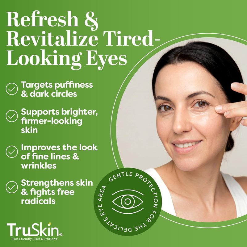 TruSkin Peptide Eye Cream Gel - Hydrating Under Eye Treatment for Dark Circles & Fine Lines | 0.5 Fl Oz