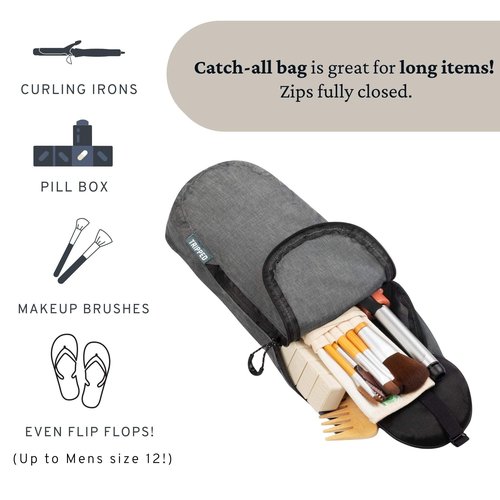 Toiletry Bag Kit Set: Hanging Travel Toiletry Bag + 311 TSA Cosmetic Liquid Bag + Ultralight Accessory Organizer Pouch Grey
