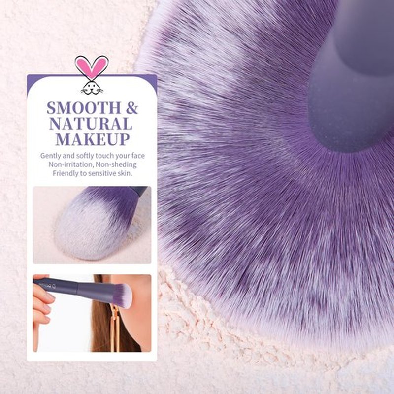 DUcare Makeup Brushes Professional 20Pcs Purple Makeup Brush set with Silicone Face Mask Brush Kabuki Foundation Blending Powder Blush Concealers Eyeshadows Brushes