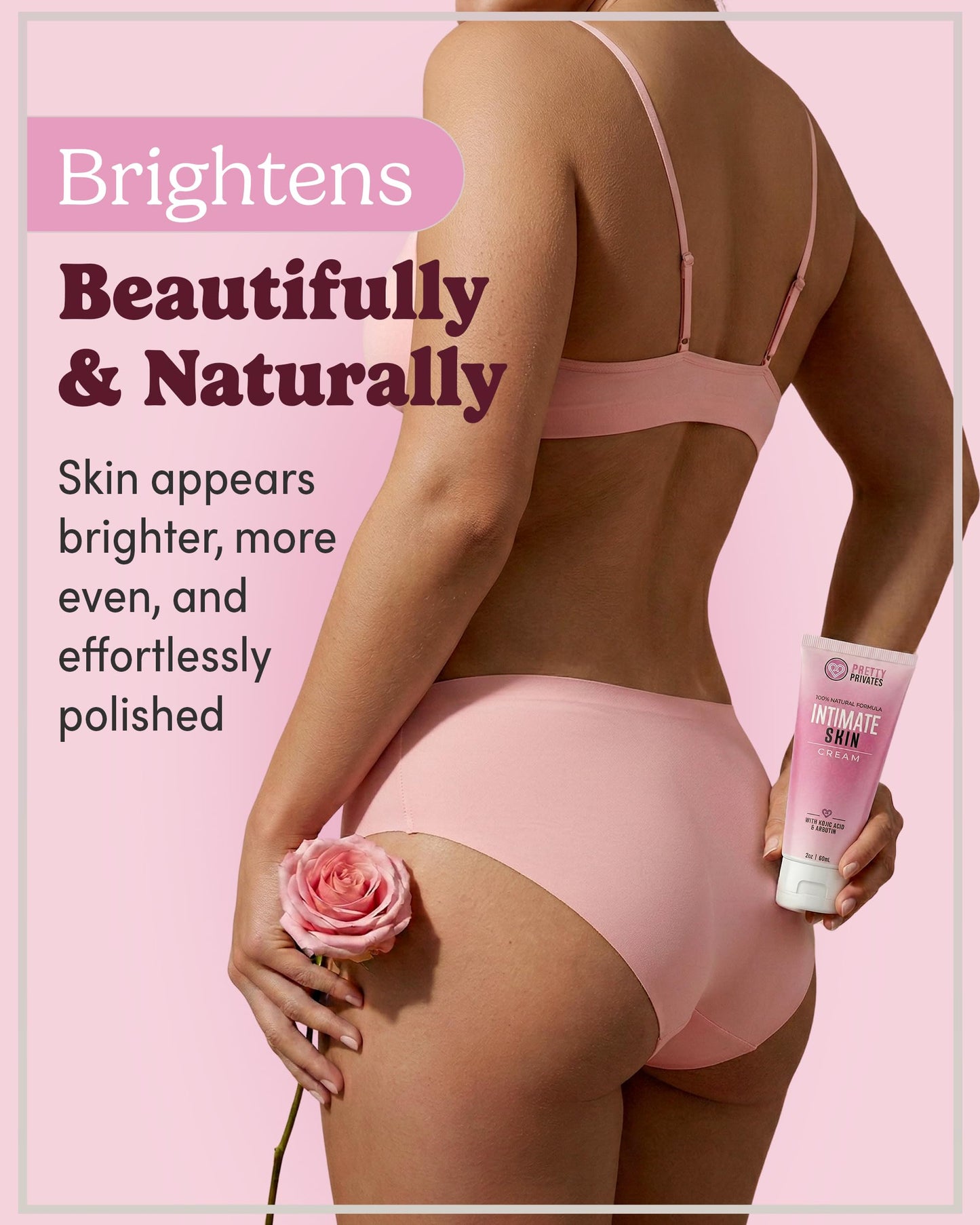 Intimate Skin Brightening Cream – Tone-Balancing Formula with Kojic Acid, Arbutin & Niacinamide – Gentle for External Intimate Areas, Underarms & Inner Thighs – 2oz