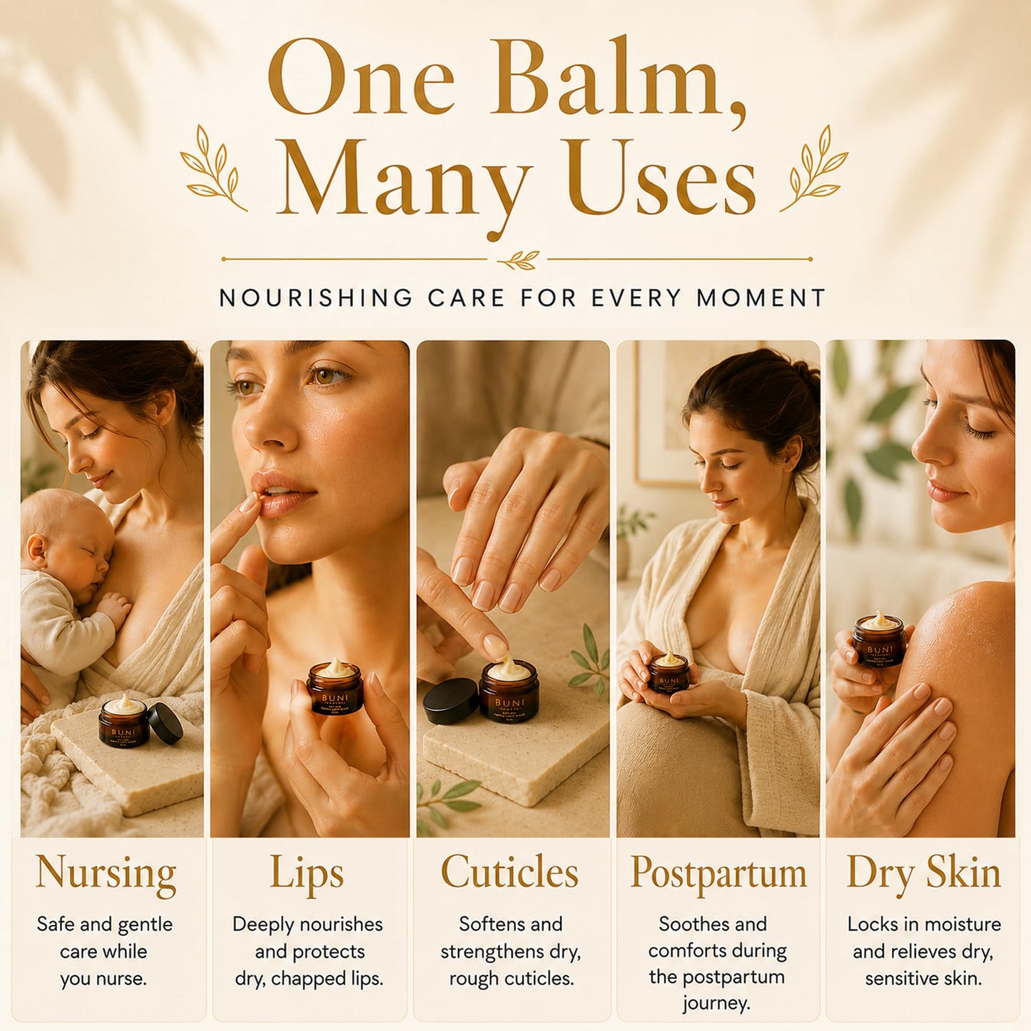 BUNI Nipple Cream & Lip Balm, Safe for Breastfeeding, Unscented (0.5 oz)