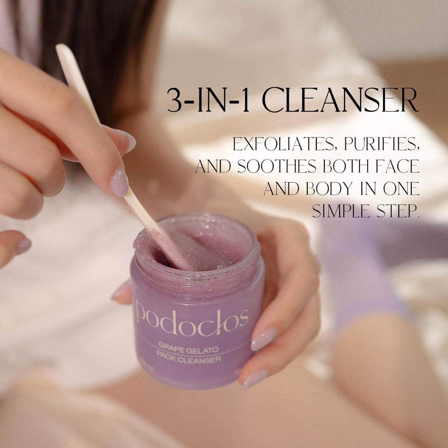 Grape Gelato Pack Cleanser - Exfoliating Face & Body Scrub with Honey Cica™ & Grape Extracts | 3.88 oz