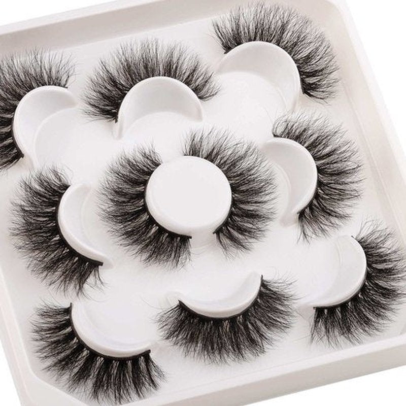 JIMIRE False Eyelashes Fluttery Mink Lashes Pack Fluffy Wispy Crisscross Volume Lashes for Baby-doll Look