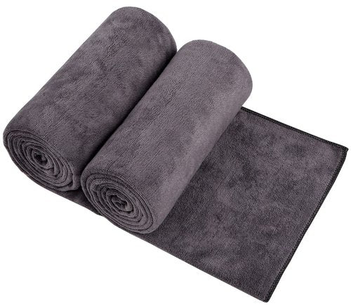 Orighty Bath Towels Pack of 2 - Soft Feel Grey Bath Towel Sets, Highly Absorbent Microfiber Towels for Body, Quick Drying, Microfiber Bath Towels for Sport, Yoga, SPA, Fitness, (27’’ x 54’’)