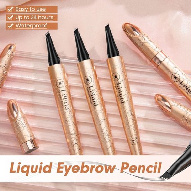 Eyebrow Pen - Microblading Eyebrow Pencil, Long Lasting Waterproof Brow Pencil With Micro-Fork Tip Applicator Creates Natural Looking Brows Effortlessly (Dark Brown)