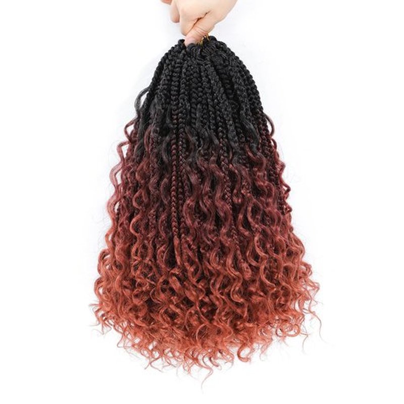 Karida 9 Packs Goddess Box Braids Crochet Hair 12 Inch, Boho Box Braids Crochet Hair For Black Women, Pre Looped Bohemian Box Braids Crochet Hair With Curly Ends (12 Inch, 1B/530/350#)