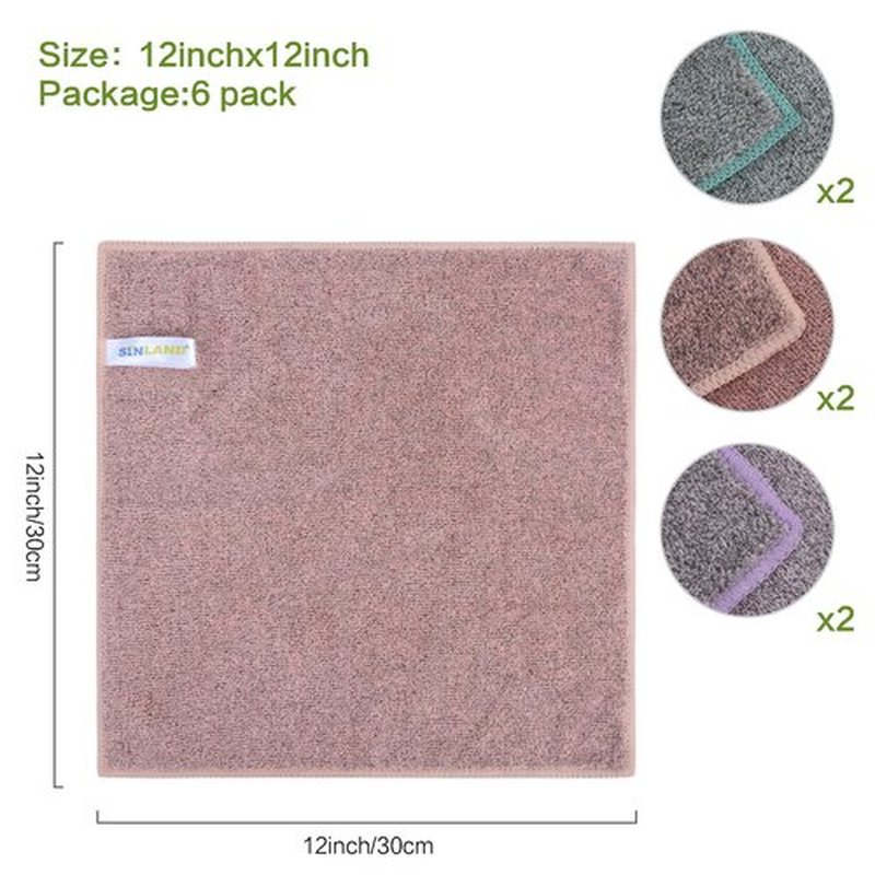 SINLAND Microfiber Face Towels Ultra Soft Facial Washcloths Face Cloth for Bath 12Inch x 12Inch 6 Pack