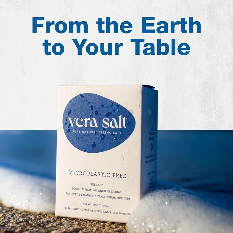 Vera Salt Fine Spring Salt - Hand-Harvested White Crystals from Spain - 300g Pack | Natural Minerals, Fine Texture